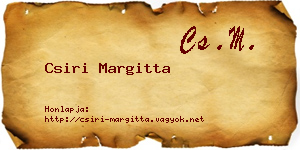 Csiri Margitta névjegykártya